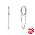 wholesale S925 Sterling Silver Classic Versatile Chain Hoop Earrings with Minimalist Fringe-0-4