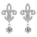 wholesale PT950 gold-plated S925 sterling silver cross-border new moissanite earrings with a sense of high-end luxury, Queen's iris flower earrings-0-4