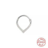 wholesale S925 Sterling Silver Rhinestone Nose Ring, Cross-border Hot-selling Single Stud Ear Cartilage Piercing-Single gold