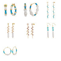 wholesale Metal material fashion versatile natural baroque freshwater pearl earrings long elegant women's earrings-MPE06-14K 925 silver