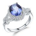 wholesale S925 Sterling Silver Light Luxury High-End Personalized Colored Gemstone Ring,。-0-4