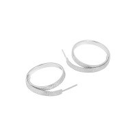 wholesale S925 Sterling Silver Geometric Minimalist Versatile Brushed Finish Light Luxury Earrings for Women-Silver [with sterling silver ear plugs]  925 silver
