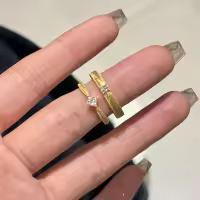 wholesale S925 Sterling Silver Vintage Brushed Single Diamond Ring Minimalist Band Light Luxury Versatile Exquisite Unique Couple Matching Rings Diamond Wedding Ring-Slim women's model>Adjustable opening