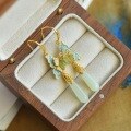 wholesale Sterling Silver Gold Plated Enamel Butterfly Women's Hetian Jade Earrings, Artistic Vintage Ethnic Earring Factory Wholesale-0-1