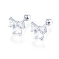 wholesale S925 Sterling Silver Stud Earrings Cute Sweet Bow Small Design Elegant Zircon Inlaid Jewelry-0-4