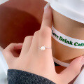 wholesale S925 Sterling Silver Ins Style Freshwater Pearl Ring for Women, Minimalist and Elegant with Adjustable Open Shank-0-3