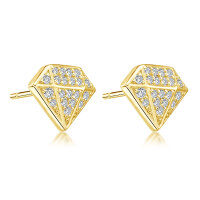 Metal French Light Luxury Lady Earrings, Wholesale Direct.-Geometric patterned earrings in yellow (K color)