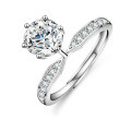 Silver Moissanite Princess Crown Ring for Live Streaming Supply-0-2