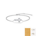 925 Silver Cross Bracelet with Moissanite, Hypoallergenic Wholesale Jewelry-0-5