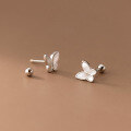 wholesale S925 Sterling Silver Shell Butterfly Spiral Ear Studs Ins Style Design Sense Temperament Ear Accessories for Women M03114-0-3