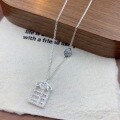 wholesale [Silver] Artisan S999 Hollow Abacus Pendant Necklace, Plain Silver for Good Fortune-0-3