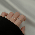 wholesale 999 Silver Unisex Plain Ring Minimalist Japanese Style Understated Trendy Jewelry R01553-0-1