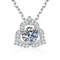 S925 Silver Moissanite Flower Rose Necklace, New TikTok Xiaohongshu Style-0-3