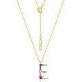 wholesale S925 Sterling Silver European and American Style Rainbow 26 Alphabet Letter Necklace with Colorful Zirconia and Diamond Pendant Women's Cross-border Best Seller-0-9
