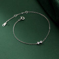 wholesale 925 Sterling Silver Diamond-Studded Bow Bracelet for Women, Japanese-Inspired Design, Exquisite and Sweet Sparkling Ultra-Fine Jewelry S6085-0-1