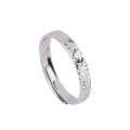 wholesale 925 Sterling Silver Crushed Ice Ring for Women, Small and Niche, Light Luxury with a High-End Feel, Adjustable Open Band, Minimalist Circle Ring for Index Finger or Pinky, Gift for Girlfriend-0-4
