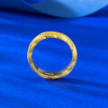 wholesale S925 Silver Italian Brushed Gold Wrapped Ring with Layered Woven Texture and Elegant Style-0-3
