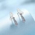 wholesale S925 Sterling Silver Butterfly Moissanite Stud Earrings, Versatile and Fashionable Gift for Girlfriend-0-2