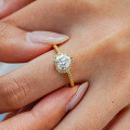 18K Gold Plated S925 Silver Moissanite Classic Heart Ring-0-2