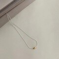 wholesale S925 Sterling Silver Ultra-Thin Minimalist Versatile Plain Chain Olive Bead Collarbone Necklace with an Aloof and Layered Style-0-5