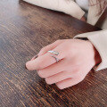 wholesale S925 Sterling Silver Irregular Geometric Woven Line Open Ring Simple Fashion Korean Style Minimalist Ring-0-2