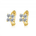 S925 Silver Four-Leaf Clover Moissanite Earrings Luxury Classic Design-0-3