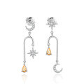 wholesale S925 sterling silver plated with 18k gold, stylish and natural colored gemstone irregular earrings for live streaming wholesale-0-1
