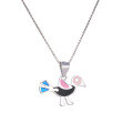 wholesale 925 Sterling Silver Small Bird Necklace for Women, Fashionable Creative Drip Oil Pendant for Best Friends, Cross-Border Amazon Shein Temu Europe and America-0-4