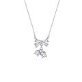 wholesale S925 Sterling Silver Bow Lily of the Valley Minimalist Necklace Fashion Luxury Versatile Niche Design Collarbone Jewelry-0-4