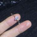 S925 Silver Light Luxury Clover Ring with Moissanite, Minimalist and Versatile for Daily Commute-0-1