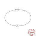 wholesale S925 Sterling Silver Creative Single Diamond Heart Bracelet for Women, Korean Style, Unique Design with Inlaid Diamond Accessory-0-6