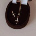 wholesale S925 Sterling Silver Exquisite Mini Cross Pendant Necklace for Women,Ins Style-0-3