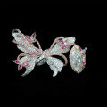 wholesale 925 Silver Gold-Plated Ring High Carbon Diamond AnnaHu Xiangtai Butterfly Three-Wear Style High-End Jewelry for Women Zircon-0-3
