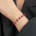 wholesale S925 Sterling Silver Cinnabar Beaded Bracelet for Women, Minimalist, Niche, Elegant, High-end, Korean Style-0-3