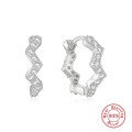 wholesale S925 Sterling Silver Single Row Wave Diamond Ear Cuff, Amazon Bestseller, Elegant Women's Earrings-0-4