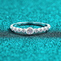 S925 Silver Full Moissanite Bubble Ring for Women, Minimalist and Versatile-0-4