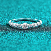 S925 Silver Full Moissanite Bubble Ring for Women, Minimalist and Versatile.-22 points, all of Mozambique  No. 9