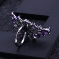 wholesale 925 Sterling Silver Designer Natural Amethyst Ring, Starry Sky Sparkle High-End Jewelry Gemstone Ring-0-2