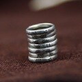 wholesale Vintage S925 Sterling Silver Literary "Contentment, Joy, Non-Strife, Non-Debate" Ring with "Prudent Solitude, Peace" Unisex Inscription-0-1