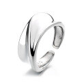 wholesale S925 Sterling Silver Minimalist Smooth Irregular Texture Open Ring Ins Light Luxury Versatile-0-5