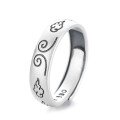 wholesale Metal S990 Silver Vintage Ethnic Minimalist Auspicious Clouds Band Couple Rings Creative Versatile Adjustable Index Finger Ring-0-6