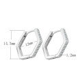 wholesale S925 Sterling Silver Moissanite Diamond Earrings for Women, Trendy New All-Match Ear Clips, Hoop Earrings with Row Diamonds, Korean-Style Hook Earrings-0-5
