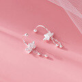 wholesale S925 Sterling Silver Fresh and Sweet Ins Style Niche Design Lotus Tassel Threaded Ear Hook M06463-0-3