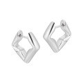 wholesale S925 sterling silver geometric irregular ear clips for women, minimalist style,ins versatile silver earrings-0-5