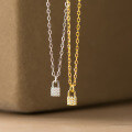 wholesale S925 Silver Nalan Fresh Sweet Ins Style Niche Design Exquisite and Simple Diamond-Inlaid Lock Collarbone Chain Y02106-0-0