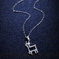S925 Silver Pendant Christmas Reindeer Antler Moissanite Necklace-0-1