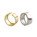 wholesale S925 sterling silver 1005 Korean-style student gold-toned ring, versatile wide-band smooth design, open-adjustable ring for women-0-4