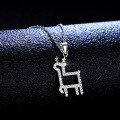 S925 Silver Pendant Christmas Reindeer Antler Moissanite Necklace-0-0