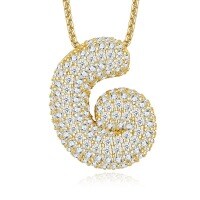 925 Silver Gold-Plated Letter Pendant Choker Necklace for Women-letter G