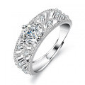 Silver D Color Moissanite Ring, 80-Point Hollow Design, Live Stream Wholesale-0-3